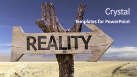  Presentation with desert - Presentation enhanced with untruth - reality wooden sign background and a ocean colored foreground