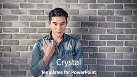  Presentation with give - Slides having untruth - young man give you background and a ocean colored foreground