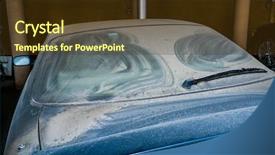  Presentation with garage car - PPT theme featuring unused car dusted background and a tawny brown colored foreground