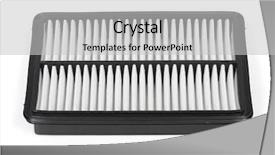 Presentation with air engine - Slide deck with unused flat engine air filter background and a light gray colored foreground