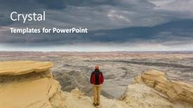  Presentation with utah - PPT theme featuring unusual-badlands-landscapes-in-utah background and a gray colored foreground