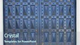  Presentation with church blue - Beautiful slide set featuring blue and brass church door backdrop and a ocean colored foreground