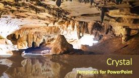  Presentation with new zealand - PPT theme consisting of unusual-cave-landscapes-in-new background and a tawny brown colored foreground