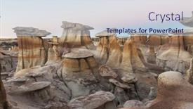  Presentation with wilderness - Colorful PPT theme enhanced with unusual-desert-landscapes-in-bisti backdrop and a sky blue colored foreground