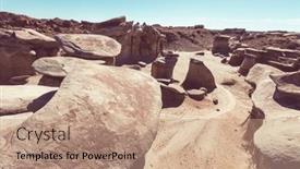  Presentation with wilderness - PPT theme featuring unusual-desert-landscapes-in-bisti background and a coral colored foreground