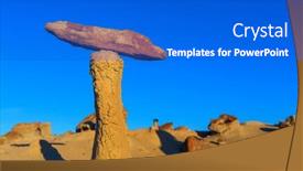 Presentation with wilderness - PPT theme enhanced with unusual-desert-landscapes-in-bisti background and a cobalt blue colored foreground