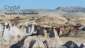  Presentation with wilderness - Amazing presentation theme having unusual-desert-landscapes-in-bisti backdrop and a light blue colored foreground