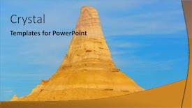  Presentation with desert - PPT theme consisting of unusual-desert-landscapes-in-bisti background and a light blue colored foreground