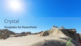  Presentation with desert - Audience pleasing presentation theme consisting of unusual-desert-landscapes-in-bisti backdrop and a light blue colored foreground