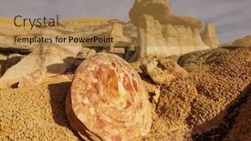  Presentation with wilderness - PPT theme featuring unusual-desert-landscapes-in-bisti background and a gold colored foreground