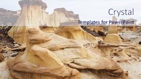  Presentation with wilderness - PPT theme featuring unusual-desert-landscapes-in-bisti background and a sky blue colored foreground
