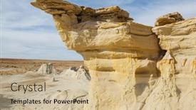  Presentation with wilderness - Presentation theme featuring unusual-desert-landscapes-in-bisti background and a soft green colored foreground