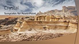  Presentation with wilderness - PPT layouts having unusual-desert-landscapes-in-bisti background and a light gray colored foreground