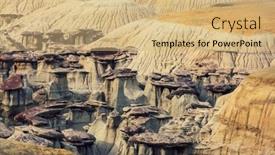  Presentation with wilderness - Presentation design featuring unusual-desert-landscapes-in-bisti background and a coral colored foreground