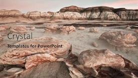  Presentation with wilderness - PPT theme consisting of unusual-desert-landscapes-in-bisti background and a coral colored foreground