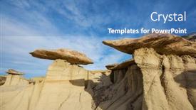  Presentation with wilderness - Presentation theme having unusual-desert-landscapes-in-bisti background and a teal colored foreground