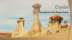  Presentation with wilderness - Presentation theme featuring unusual-desert-landscapes-in-bisti background and a soft green colored foreground