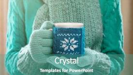  Presentation with hot tea - Amazing slides having background woman hands in teal backdrop and a teal colored foreground