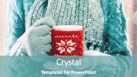  Presentation with tea cup - Slides with background woman hands in teal background and a teal colored foreground