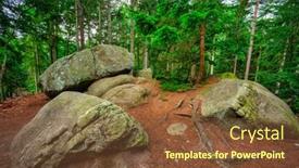  Presentation with granite - Theme having unusual-granite-rock-formation background and a tawny brown colored foreground
