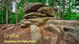  Presentation with granite - Presentation design with unusual-granite-rock-formation background and a tawny brown colored foreground