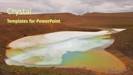  Presentation with last - Beautiful presentation design featuring unusual iceland in the hollows are last year's snow fields backdrop and a tawny brown colored foreground