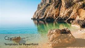  Presentation with lagoon - Slides enhanced with unusual-lagoon-and-wild-beach background and a coral colored foreground