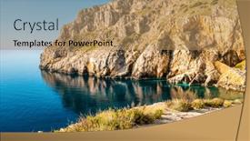  Presentation with lagoon - Slide set having unusual-lagoon-and-wild-beach background and a coral colored foreground