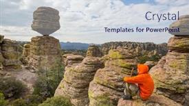  Presentation with arizona - Presentation theme featuring unusual-landscape-at-the-chiricahua background and a sky blue colored foreground
