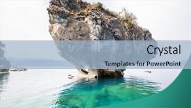  Presentation with chile patagonia - Beautiful PPT layouts featuring unusual marble caves backdrop and a light blue colored foreground