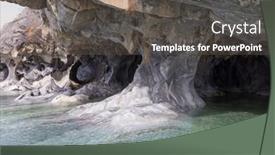  Presentation with chile patagonia - Audience pleasing slide deck consisting of unusual-marble-caves backdrop and a dark gray colored foreground
