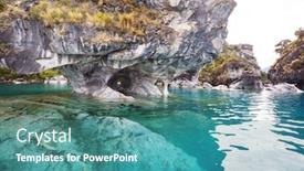  Presentation with chile patagonia - PPT layouts with unusual-marble-caves background and a teal colored foreground