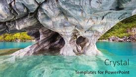  Presentation with chile patagonia - PPT layouts consisting of unusual-marble-caves background and a seafoam green colored foreground