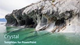  Presentation with chile patagonia - PPT theme having unusual-marble-caves background and a ocean colored foreground