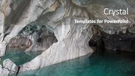 Presentation with chile patagonia - Slide set featuring unusual-marble-caves background and a gray colored foreground
