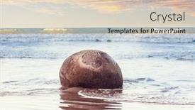  Presentation with south beach - PPT theme consisting of unusual-moeraki-boulders-koekohe-beach background and a lemonade colored foreground