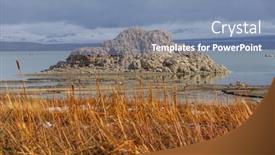  Presentation with sunrise - PPT layouts consisting of unusual-mono-lake-formations background and a seafoam green colored foreground