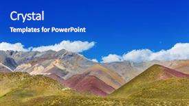  Presentation with sugarcane fields mountains landscape nature - Audience pleasing PPT theme consisting of unusual mountains landscape in andes backdrop and a cobalt blue colored foreground