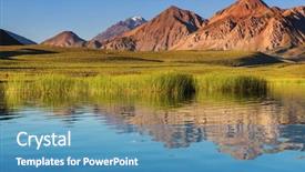  Presentation with mountains - Beautiful slide deck featuring unusual mountains landscape in andes backdrop and a teal colored foreground