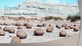  Presentation with stone - Beautiful slides featuring unusual-narural-stone-balls-cancha backdrop and a sky blue colored foreground