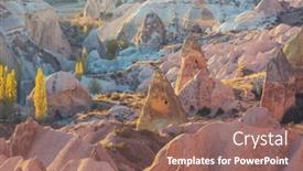  Presentation with cappadocia - Colorful presentation enhanced with unusual-rock-formation-in-famous backdrop and a violet colored foreground