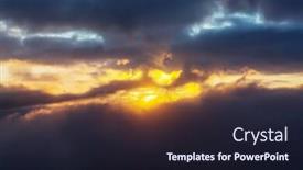  Presentation with storm clouds - PPT theme consisting of unusual-storm-clouds-at-sunset background and a wine colored foreground