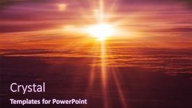  Presentation with storm clouds - PPT theme with unusual-storm-clouds-at-sunset background and a wine colored foreground