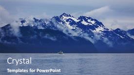  Presentation with united states - PPT theme with unusual-summer-landscapes-of-alaska background and a ocean colored foreground