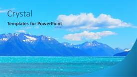  Presentation with united states - PPT theme featuring unusual-summer-landscapes-of-alaska background and a cyan colored foreground