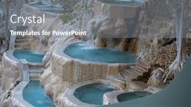  Presentation with thermal hazard - Presentation theme with unusual-thermal-pools-las-grutas background and a gray colored foreground