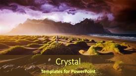  Presentation with batman - Cool new PPT layouts with unusual-view-of-stokksnes-cape backdrop and a tawny brown colored foreground