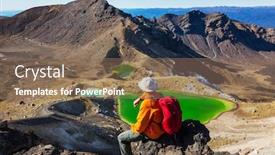  Presentation with new zealand - Colorful presentation theme enhanced with unusual-volcanic-landscapes-on-tongariro backdrop and a violet colored foreground