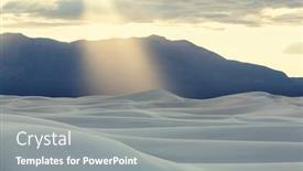  Presentation with white sand - Slide deck featuring unusual-white-sand-dunes background and a gray colored foreground