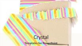  Presentation with gift - Amazing presentation having unwrapped gift box isolated on white backdrop and a lemonade colored foreground